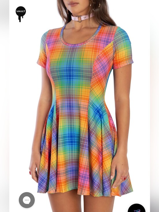Blackmilk Dresses & Skirts - Blackmilk Rainbow Plaid Mini Dress